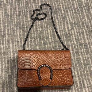 Brown Textured Women Bag